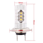 Fendinebbia per auto H7 80W 800LM 6500K luce bianca 16-3535-LED, corrente costante, DC12-24V, H7