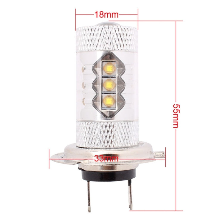 Fendinebbia per auto H7 80W 800LM 6500K luce bianca 16-3535-LED, corrente costante, DC12-24V, H7