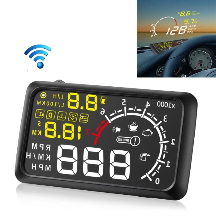 X3 Bluetooth 5,5 pollici Auto OBDII / EUOBD HUD Sistema di sicurezza Head Up Display montato sul veicolo, supporta velocità e consumo di carburante, allarme di velocità eccessiva, temperatura dell'acqua, ecc., X3 5.5 inch
