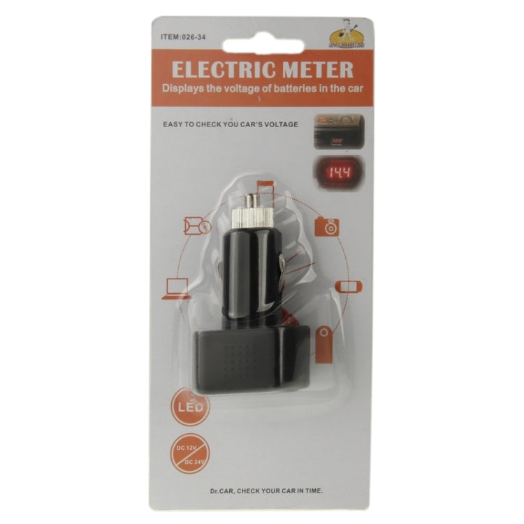 Mini voltmetro elettrico automatico con display a LED CC 12V / 24V, Mini Auto Electric Voltmeter