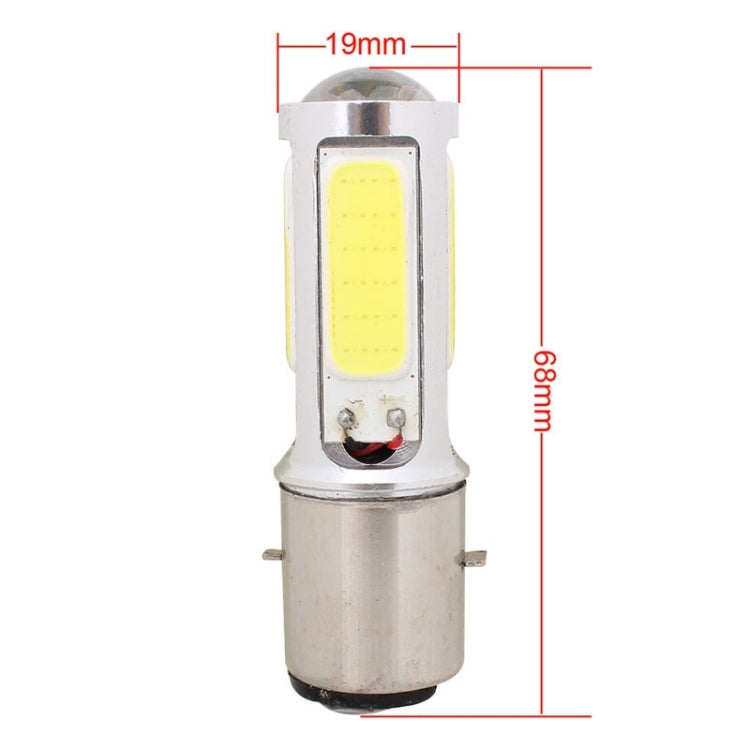 BA20D 1250LM 20W + 5W 5 x COB LED Lampadina luce freno moto a luce bianca, DC 12V, 20W + 5W 1250LM