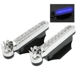 2 lampadine a LED da 8 pezzi, luci decorative per auto alimentate dal vento, Blue LED, White LED