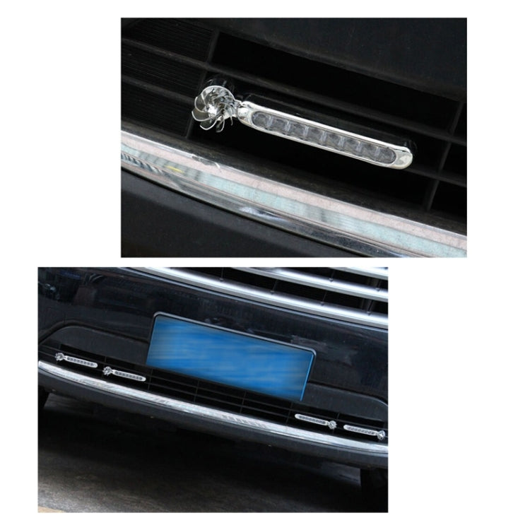 2 lampadine a LED da 8 pezzi, luci decorative per auto alimentate dal vento, Blue LED, White LED