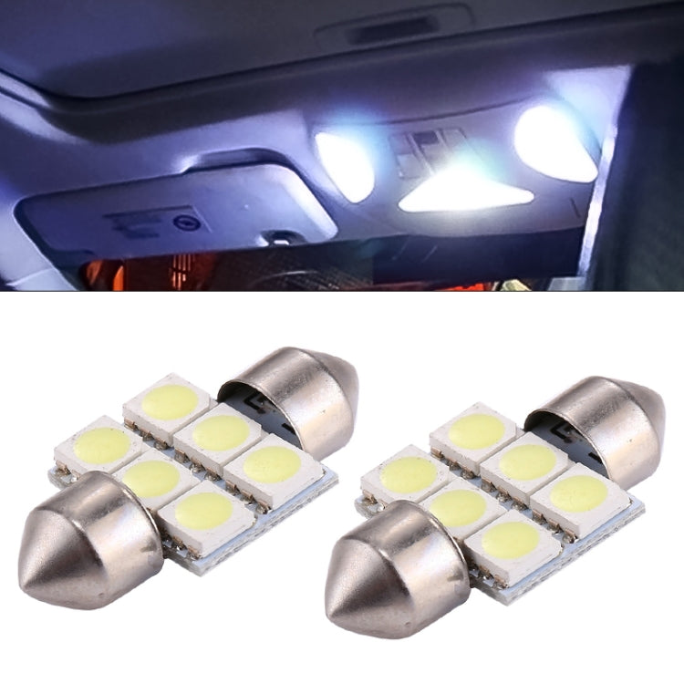 2 luci da lettura per lampadine per auto a 6 LED super bianche da 31 mm, 31mm