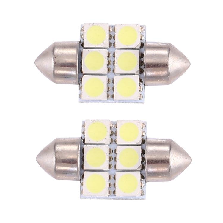 2 luci da lettura per lampadine per auto a 6 LED super bianche da 31 mm, 31mm