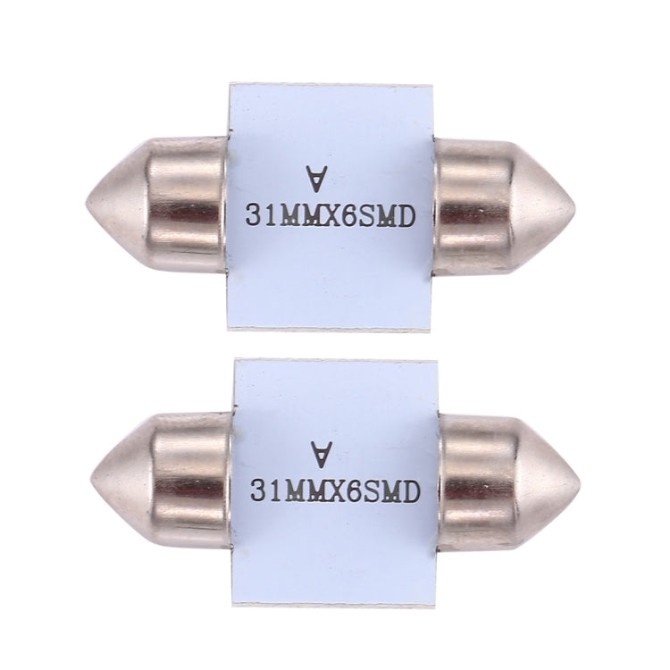 2 luci da lettura per lampadine per auto a 6 LED super bianche da 31 mm, 31mm