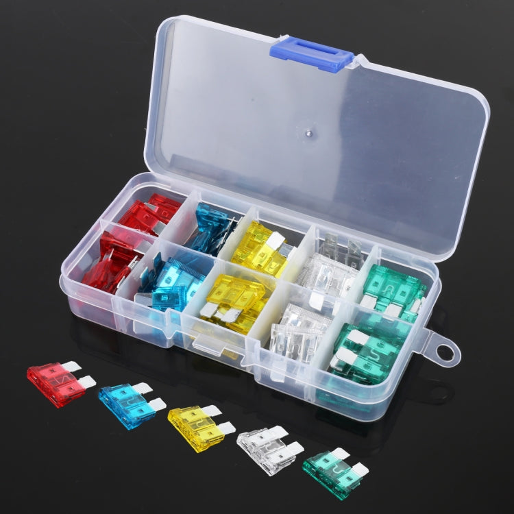 Set di 50 fusibili a lama 10A / 15A / 20A / 25A / 30A per autoveicoli, 50 PCS
