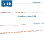 5 strisce luminose per auto flessibili, stile normale, 45 LED 3528 SMD, normalmente accese, per la decorazione dell'auto, DC 12V, lunghezza: 45 cm, 45cm+Dark Blue, 45cm+Green, 45cm+Ice blue, 45cm+Pink, 45cm+Red, 45cm+White, 45cm+Yellow