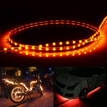 5 strisce luminose per auto Flow Style 45 LED 3528 SMD impermeabili per decorazione auto, DC 12V, lunghezza: 45 cm, 45cm Dark Blue, 45cm Green, 45cm Ice Blue, 45cm Pink, 45cm Red, 45cm White, 45cm Yellow