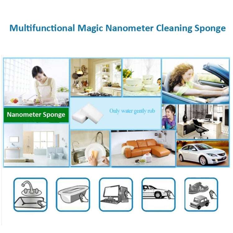 Spugna per pulizia nanometrica magica con forte decontaminazione, dimensioni: 10 cm x 6 cm x 2 cm, Nanometer Cleaning Sponge