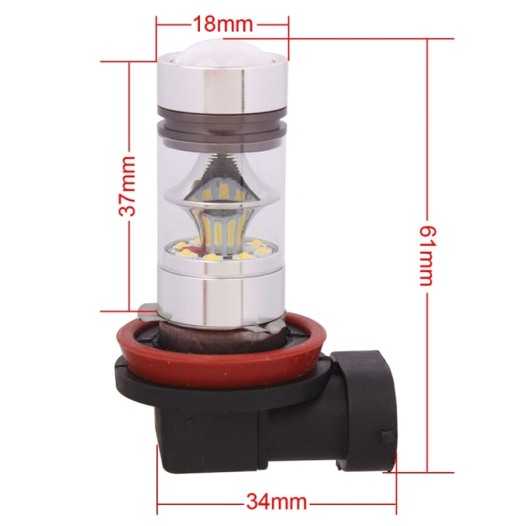 H11 850LM 100W LED Fendinebbia anteriore per auto/Luce di marcia diurna/Lampadina per fari, DC 12-24V, H11