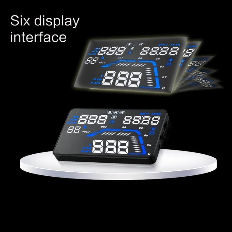Q7 HUD GPS per auto da 5,5 pollici Sistema di sicurezza Head Up Display montato sul veicolo, supporto per velocità, tempo reale, altitudine, allarme di velocità eccessiva e numero satellitare, ecc., Q7