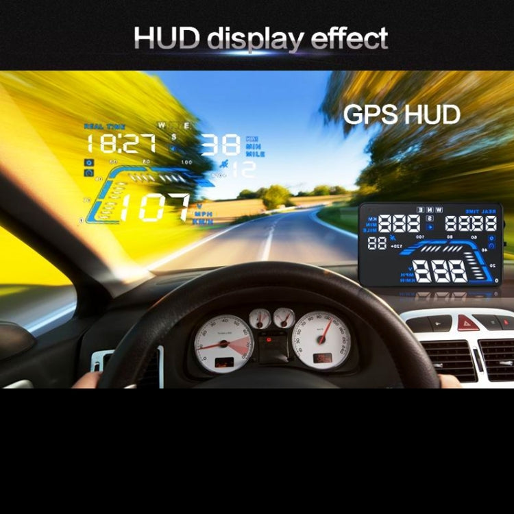 Q7 HUD GPS per auto da 5,5 pollici Sistema di sicurezza Head Up Display montato sul veicolo, supporto per velocità, tempo reale, altitudine, allarme di velocità eccessiva e numero satellitare, ecc., Q7