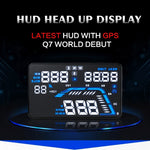 Q7 HUD GPS per auto da 5,5 pollici Sistema di sicurezza Head Up Display montato sul veicolo, supporto per velocità, tempo reale, altitudine, allarme di velocità eccessiva e numero satellitare, ecc., Q7