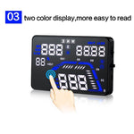 Q7 HUD GPS per auto da 5,5 pollici Sistema di sicurezza Head Up Display montato sul veicolo, supporto per velocità, tempo reale, altitudine, allarme di velocità eccessiva e numero satellitare, ecc., Q7