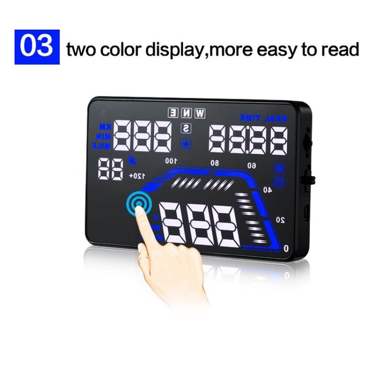 Q7 HUD GPS per auto da 5,5 pollici Sistema di sicurezza Head Up Display montato sul veicolo, supporto per velocità, tempo reale, altitudine, allarme di velocità eccessiva e numero satellitare, ecc., Q7