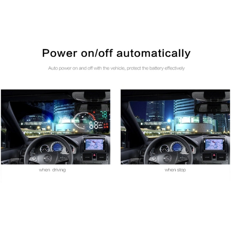 X6 3,5 pollici Auto OBDII / EUOBD HUD Sistema di sicurezza Head Up Display montato sul veicolo, supporto velocità, temperatura dell'acqua, allarme di velocità, consumo di carburante, tensione della batteria, ecc., X6