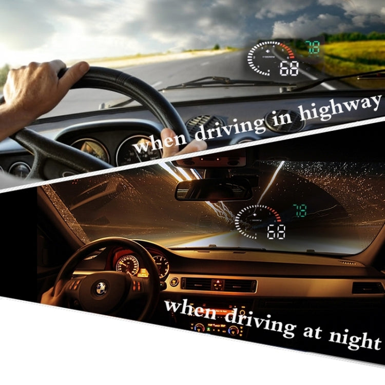 X6 3,5 pollici Auto OBDII / EUOBD HUD Sistema di sicurezza Head Up Display montato sul veicolo, supporto velocità, temperatura dell'acqua, allarme di velocità, consumo di carburante, tensione della batteria, ecc., X6