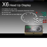 X6 3,5 pollici Auto OBDII / EUOBD HUD Sistema di sicurezza Head Up Display montato sul veicolo, supporto velocità, temperatura dell'acqua, allarme di velocità, consumo di carburante, tensione della batteria, ecc., X6