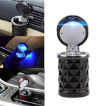 Posacenere per auto con sfaccettature di diamanti con luce a LED, with LED Light(Dark Red), with LED Light(Black), with LED Light(White)
