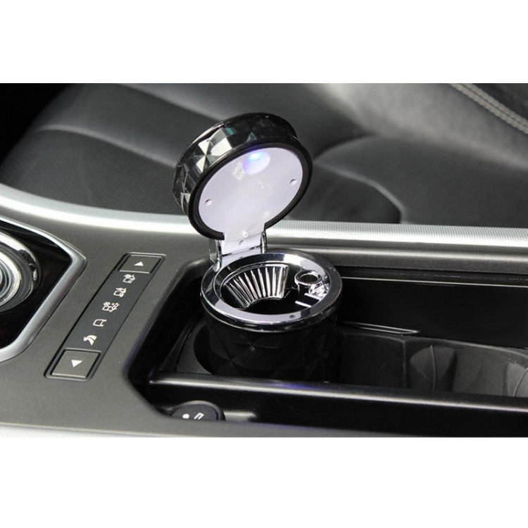 Posacenere per auto con sfaccettature di diamanti con luce a LED, with LED Light(Dark Red), with LED Light(Black), with LED Light(White)