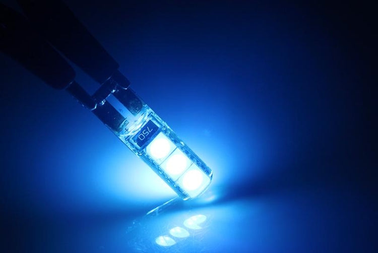 2 luci di stop a LED T10 2W 120-140LM 6 LED blu ghiaccio 5050 per veicoli, DC12V, 6 5050 LEDs, 6 LED 5050 LEDs, 6  5050 LEDs