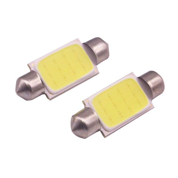2 PZ 39mm 1.5W 80LM Luce bianca 1 COB LED Luci di lettura targa Lampadina per auto, 39mm