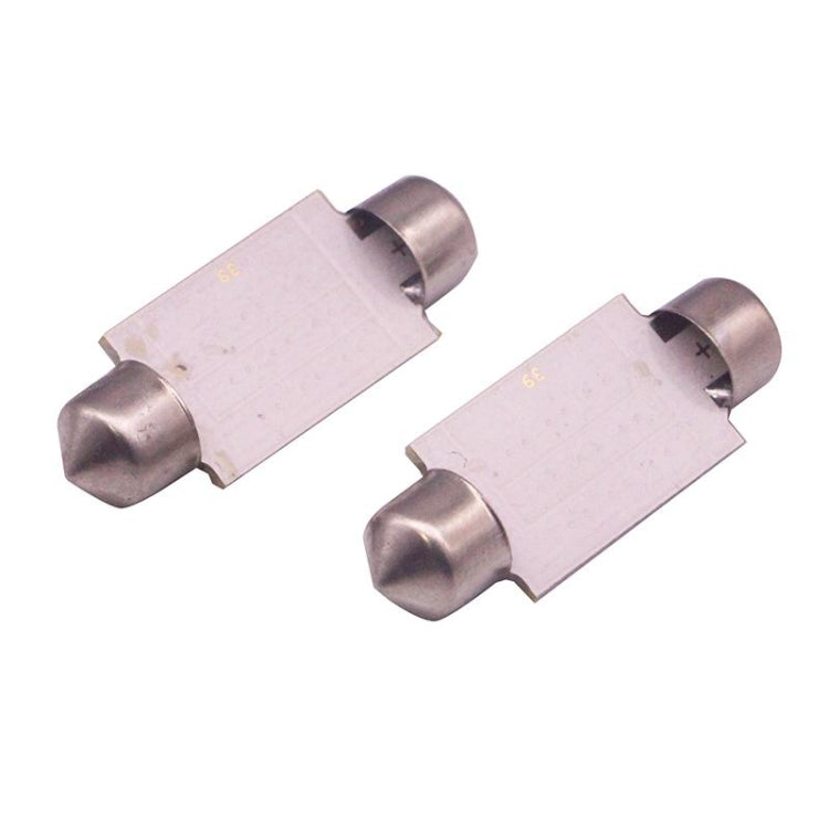 2 PZ 39mm 1.5W 80LM Luce bianca 1 COB LED Luci di lettura targa Lampadina per auto, 39mm