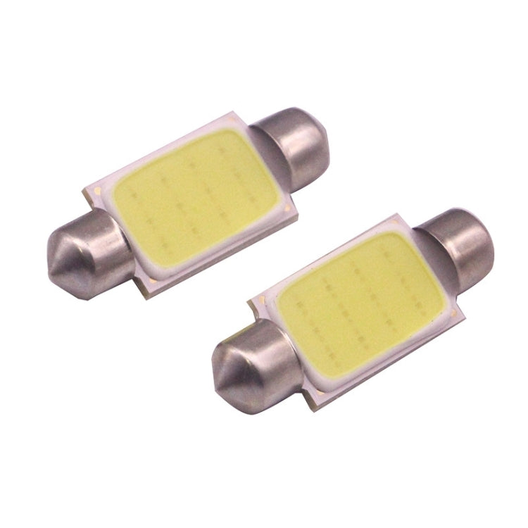 2 PZ 41mm 1.5W 80LM Luce bianca 1 COB LED Luci di lettura targa Lampadina per auto, 41mm