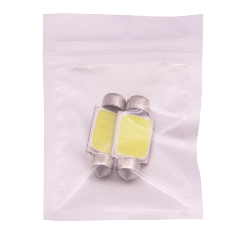 2 PZ 41mm 1.5W 80LM Luce bianca 1 COB LED Luci di lettura targa Lampadina per auto, 41mm