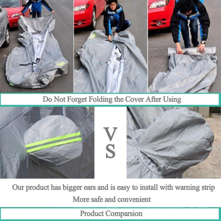Copriauto per berlina resistente al sole impermeabile antipolvere PEVA con strisce di avvertenza, 211inch (XXXL)
