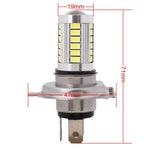 2 PZ H4 16,5W 990LM 6500K Luce bianca 5630 SMD 33 LED Lampadina freno/sterzo per auto, DC12V, H4