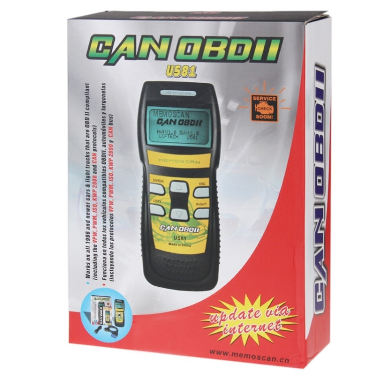 U581 Lettore di codici bus per scanner OBDII / EOBDII per dati in tempo reale, U581