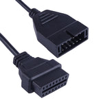 Cavo diagnostico OBDII da 12 pin a 16 pin per motori generali, lunghezza totale: 19 cm, For General Motors