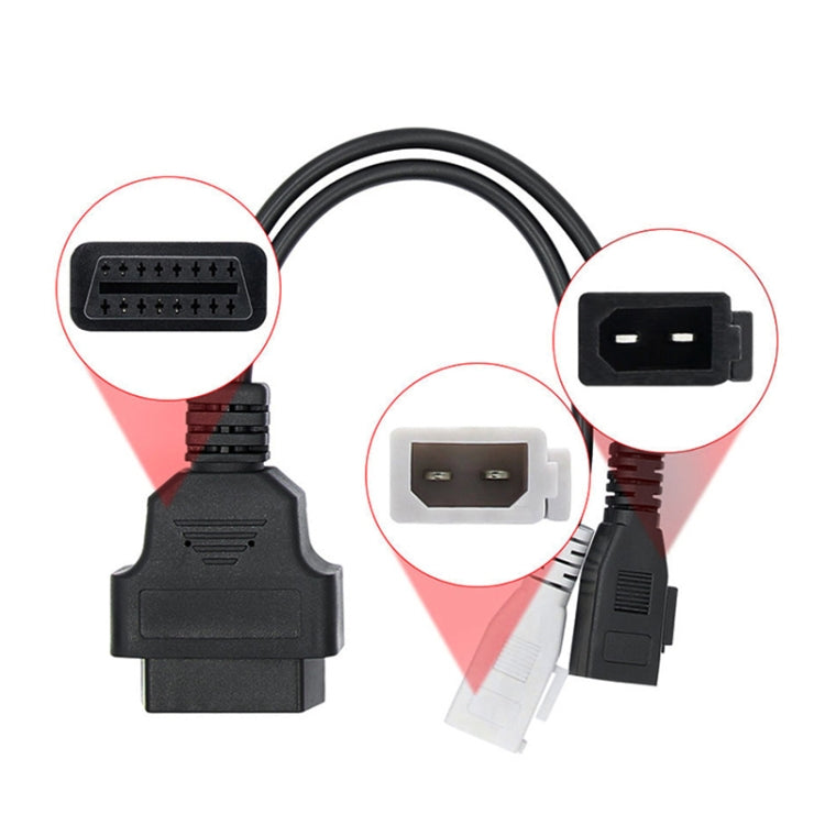 Cavo diagnostico OBDII da 2 x 2 pin a 16 pin per Audi, 2 x 2 Pin to 16 Pin