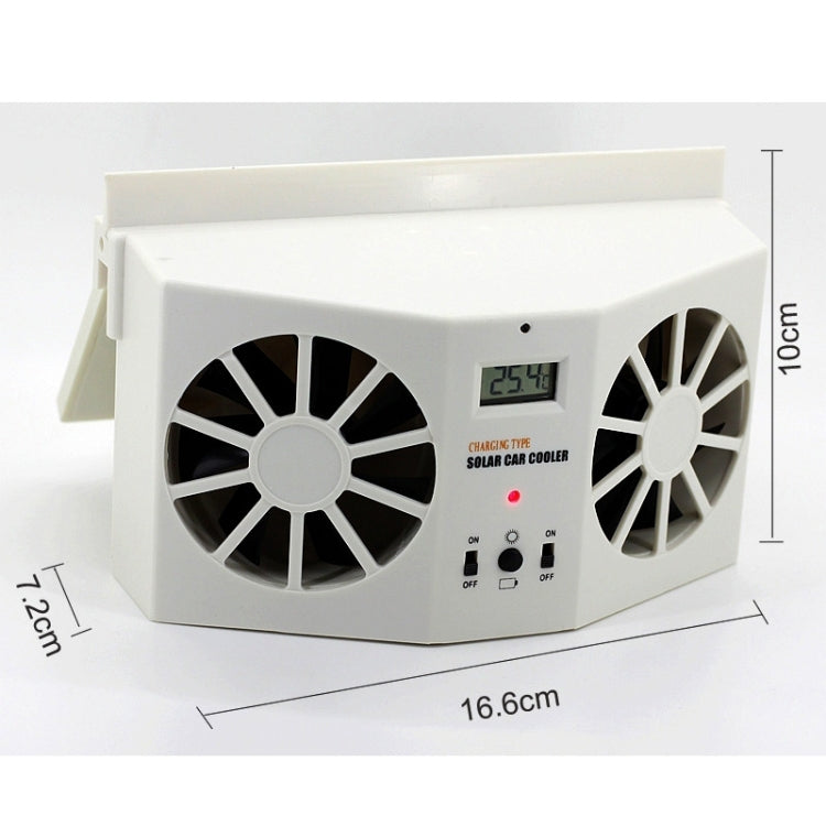 Radiatore del sistema di ventilazione del dispositivo di raffreddamento della ventola fredda per auto ad energia solare da 2 W, con display della temperatura, 2W Solar Powered Fan