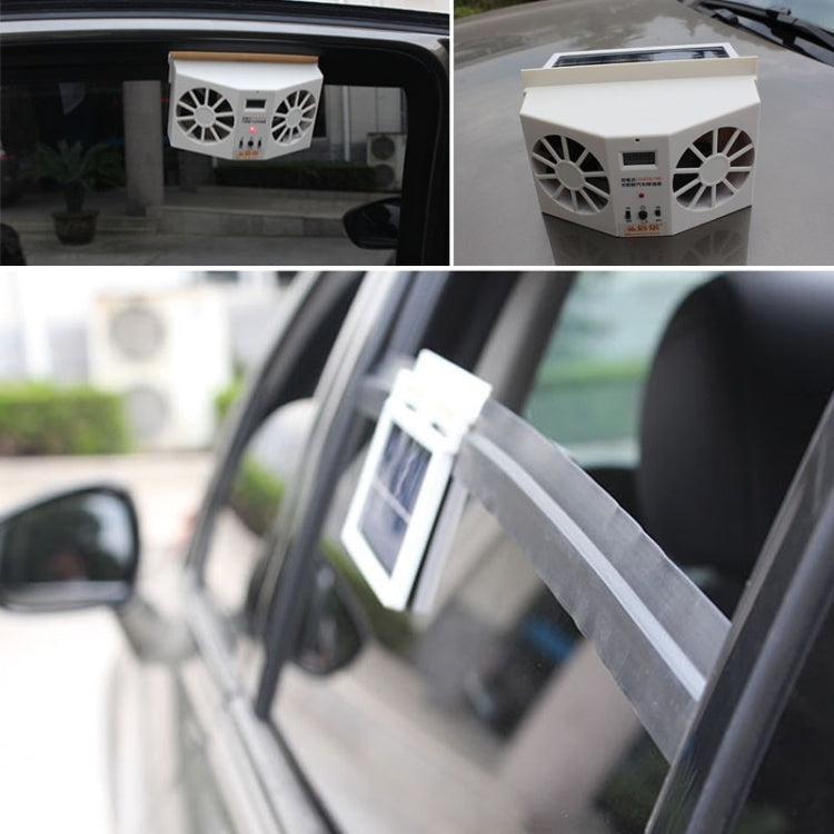 Radiatore del sistema di ventilazione del dispositivo di raffreddamento della ventola fredda per auto ad energia solare da 2 W, con display della temperatura, 2W Solar Powered Fan