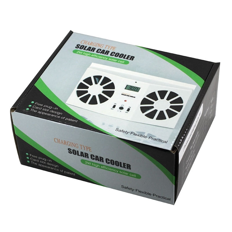 Radiatore del sistema di ventilazione del dispositivo di raffreddamento della ventola fredda per auto ad energia solare da 2 W, con display della temperatura, 2W Solar Powered Fan