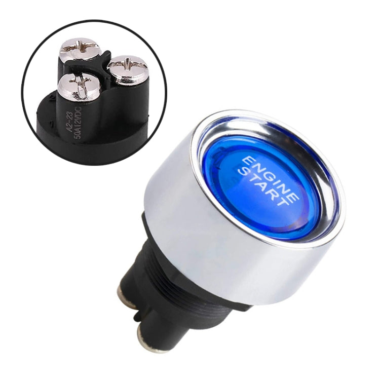Interruttore di accensione a spinta con luce blu per le corse sportive, DC 12V, DC 12V(Red)