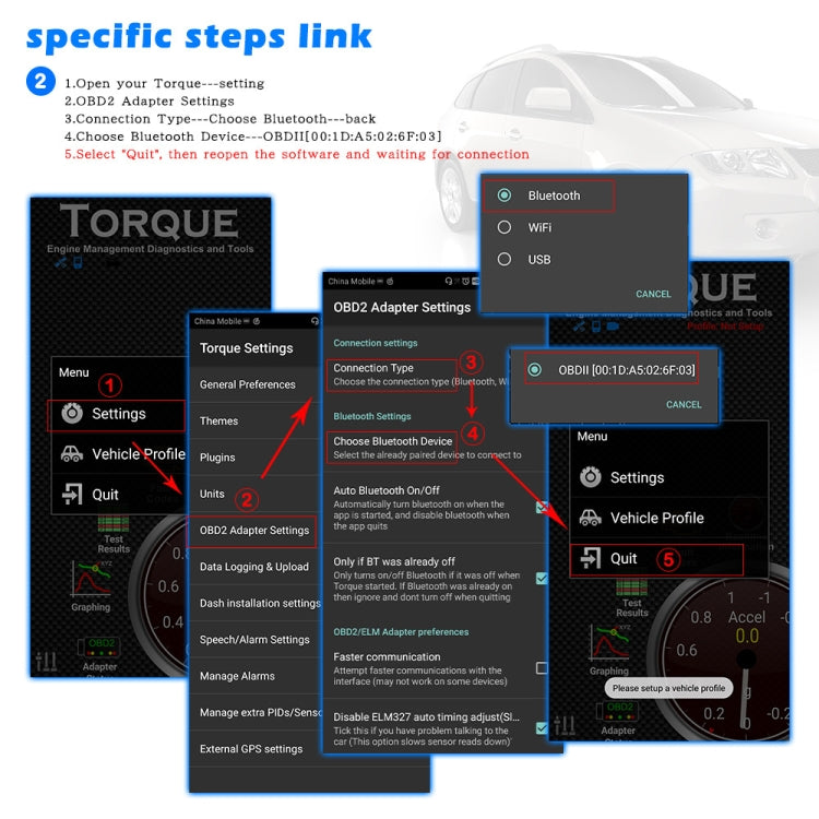 HH OBD ELM327 OBDII V1.5 Strumento di scansione avanzato Bluetooth Strumento diagnostico wireless per la velocità del carburante, ELM327