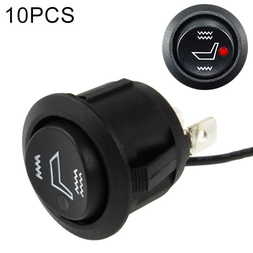Interruttore di riscaldamento del cuscino del seggiolino auto da 10 pezzi, interruttore ON-OFF-ON, DC 12V/10A, Heating Switch
