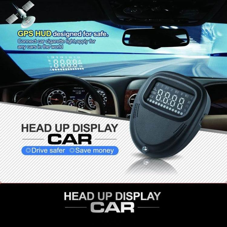 A1 2.0 pollici GPS per auto HUD Head Up Display Sistema di sicurezza montato sul veicolo, supporto velocità e tempo reale, altitudine e allarme di velocità eccessiva, bussola, MPH e sonno automatico, KM e segnale satellitare, A1