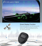 A1 2.0 pollici GPS per auto HUD Head Up Display Sistema di sicurezza montato sul veicolo, supporto velocità e tempo reale, altitudine e allarme di velocità eccessiva, bussola, MPH e sonno automatico, KM e segnale satellitare, A1