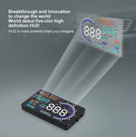 A8 Sistema di allarme HUD OBDII per auto da 5,5 pollici Proiettore Head Up Display montato sul veicolo con LED, supporta consumo di carburante e allarme di velocità eccessiva, temperatura dell'acqua e diagnosi di guasti, A8