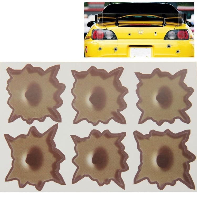 6 adesivi antigraffio per decorazione fori di proiettile per auto 3M, dimensioni: 4 cm x 4 cm, Exaggerated Effection7