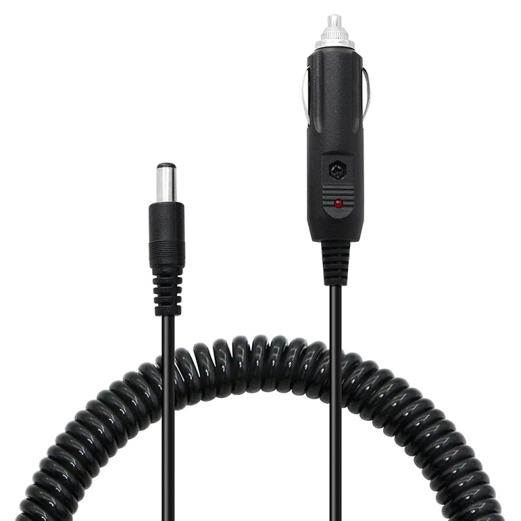 Caricatore per auto con cavo a spirale e spina di alimentazione CC 2A 5,5 x 2,1 mm, lunghezza: 40-140 cm, 5.5 x 2.1mm