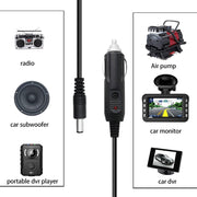 Caricatore per auto con cavo a spirale e spina di alimentazione CC 2A 5,5 x 2,1 mm, lunghezza: 40-140 cm, 5.5 x 2.1mm