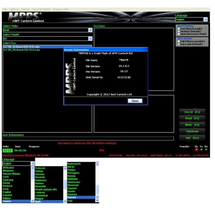 MPPS V16.1.02 ECU Chip Tuning Strumento diagnostico professionale per EDC15 / EDC16 / EDC17 Inkl CHECKSUM Memoria di lettura e scrittura, Diagnostic Tool
