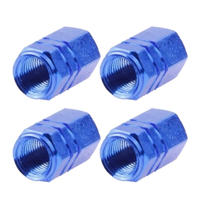 Cappucci per stelo valvola pneumatici in alluminio anodizzato blu 4 pz, Anodized Aluminum