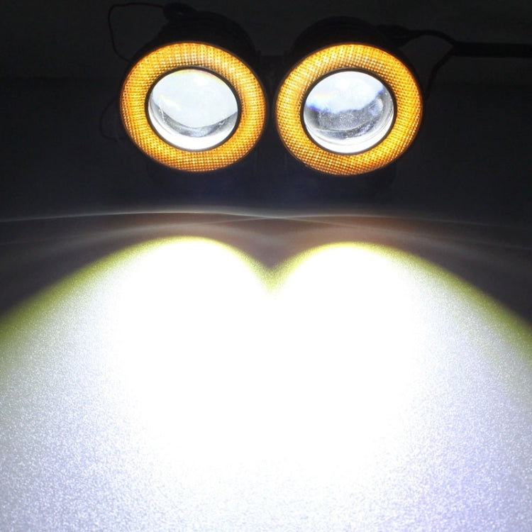 2 PZ 2,5 pollici 10W 900LM Luce bianca + gialla 6500K Impermeabile LED Eagle Eye Light per veicoli, DC 12V, Lunghezza cavo: 20 cm, 2.5 inch 10W